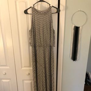 Long Grey Dress with Sequins